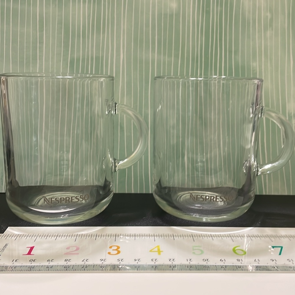TWO Tempered Glass Nespresso Vertuo Coffee Mugs